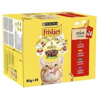 PURINA Friskies Mäso pre mačky v omáčke MIX príchutí 24x85g