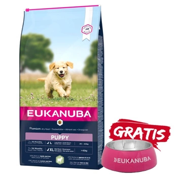 EUKANUBA Puppy&Junior Lamb&Rice Large Breeds 12kg + miska ZADARMO!
