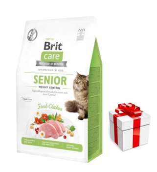 BRIT Care Cat Grain-Free Senior Weight Control 2kg + ZADARMO prekvapenie pre mačku!
