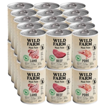 WILD FARM Pate Mix Flavors 30x400g bezlepkové krmivo pre psov