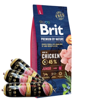 BRIT Premium By Nature Junior L 15kg + Hektor 3x900g