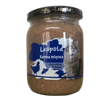 Leopold mäsové krmivo s kuracím mäsom pre mačky 500g (Jar)