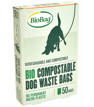 Sáčky na psie výkaly, BioBag Dog, 100% biologicky rozložiteľné a kompostovateľné, 20x32cm, 50 ks, BioBag
