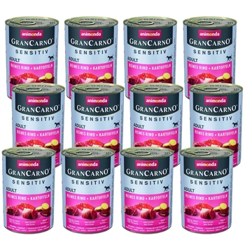 ANIMONDA GranCarno Sensitiv Adult Dog Príchuť: hovädzie mäso, zemiaky 12x400g