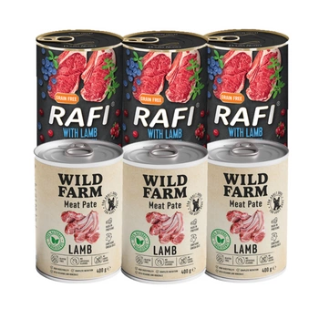 DOLINA NOTECI Rafi s jehněčím 3x400g + Wild Farm Pate Lamb 3x400g