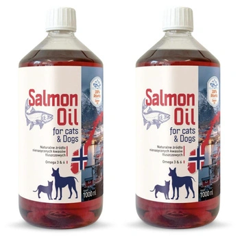 Lososový olej pre psov a mačky 2x1000 ml