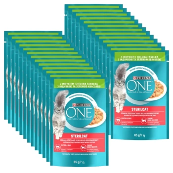 Purina One Sterilcat s morčacím mäsom a zelenou fazuľkou 26x85g