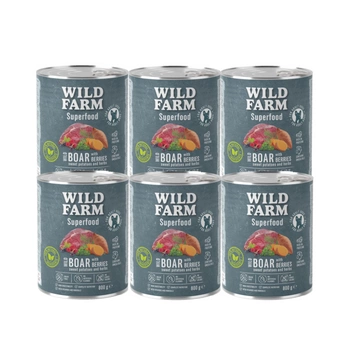 WILD FARM Superfood Diviak (Jelenina so sladkými zemiakmi, bobuľami a bylinkami) 6x800g krmivo pre psov bez obilnín