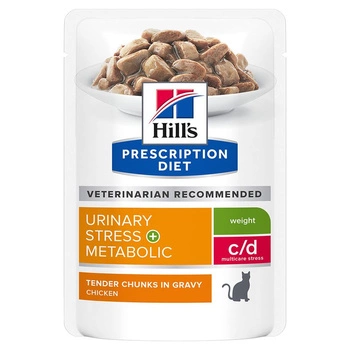 HILL'S PD Prescription Diet Feline c/d Urinary Stress + Metabolic Kuracie mäso 85 g vrecko