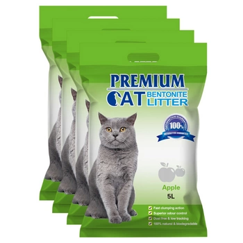 Premium Cat Clumping Bentonite Litter - Jablko pre mačky 4x5L