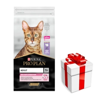 PRO PLAN Delicate Digestion krmivo pre mačky bohaté na morčacie mäso 10kg + prekvapenie pre mačku ZDARMA