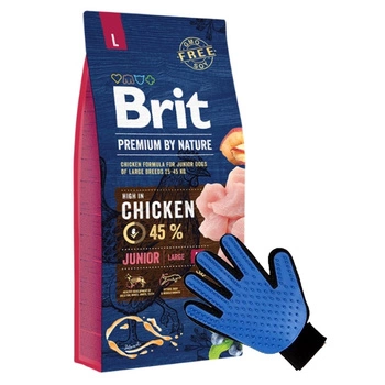 BRIT Premium By Nature Junior L 15kg + ZADARMO česacia rukavica!