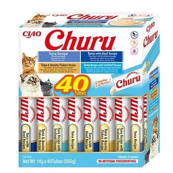INABA Churu pre mačky - zmes príchutí s tuniakom 40x14g
