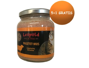 Leopold Pate Mousse s jahňacím mäsom pre mačky 6x300g +10% Gratis (Jar)