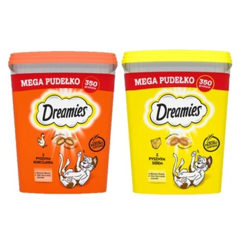 DREAMIES Mega Box 2x350 g – doplnkové krmivo pre dospelé mačky, mix chutí