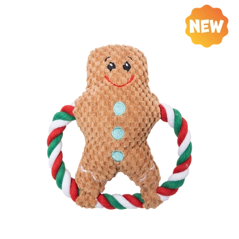 UNIQ PETS PLYŠOVÁ HRAČKA PRE PSOV SQUEAKIES ťahadlo na krúžky snehuliak s pištičkou 20×20cm