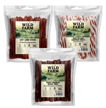 WILD FARM 3x500g Psie maškrty Mix príchutí