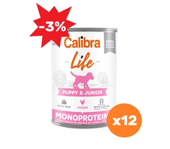 CALIBRA Dog Life Puppy & Junior Chicken 12x400g