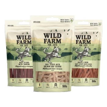 WILD FARM MIX OF FLAVORS maškrta pre mačky 3x50g