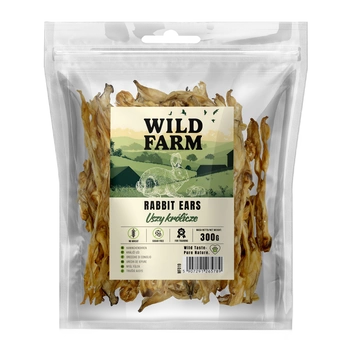 Psí maškrta WILD FARM králičie uši 300g