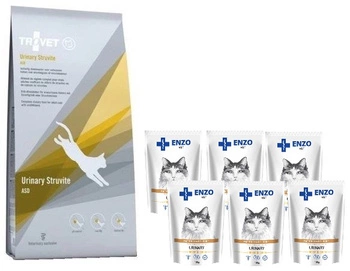 TROVET ASD Urinary Struvite 10kg & ENZO VET Močnica s kuracím mäsom v omáčke pre mačky 6x100g