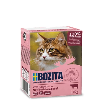 Bozita Mačacie kúsky želé s mletým hovädzím mäsom Tetrapak 370 g