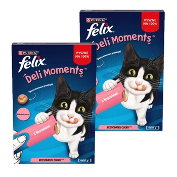 Felix Deli Moments Krémové mačacie maškrty s lososom 8x10g