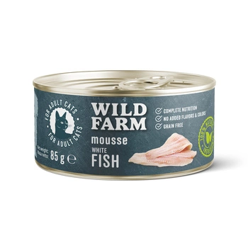 WILD FARM Mousse White Fish 80g - pena pre mačky bez obilnín