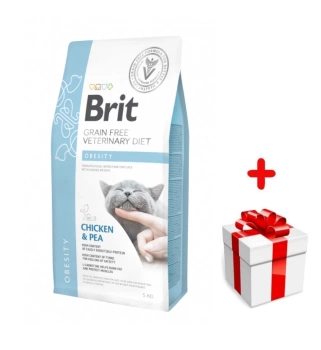 Brit gf veterinary diets cat Obesity 5kg + prekvapenie