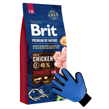 BRIT Premium By Nature Senior L+XL 15kg + ZADARMO česacia rukavica!