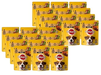 PEDIGREE Adult sáčok 24x100g - vlhké krmivo pre psov s kuracím mäsom a zeleninou v omáčke