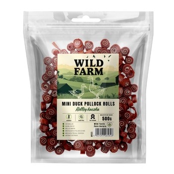 WILD FARM kačacie rolky 500g psia maškrta