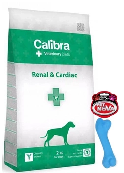 Calibra Veterinary Diets Dog Renal Cardiac 12kg + Pet Nova Dog Life Style Bone 12cm - hračka, hryzátko pre psa, v tvare kosti