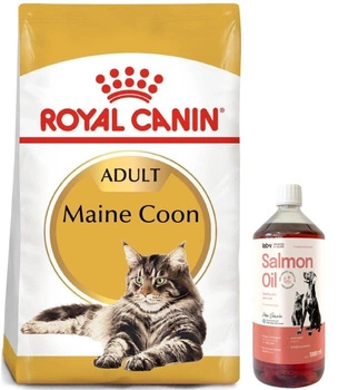 ROYAL CANIN Maine Coon Adult 10kg + LAB V Lososový olej pre psov a mačky 1000ml