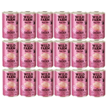 WILD FARM Pate Chicken 18x400g - bezlepkové krmivo pre mačky