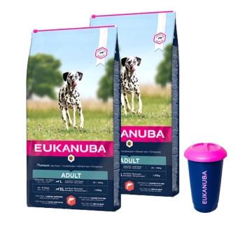 Eukanuba Adult Large Salmon&Barley 2x2,5kg + 4,5 kg nádoba na potraviny ZADARMO
