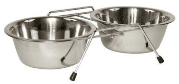 KERBL Dvojitý stojan s miskami pre psov 2 x 900 ml