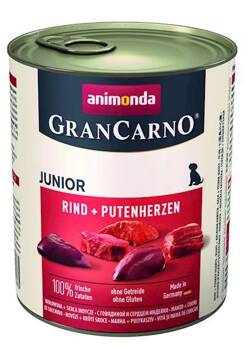 ANIMONDA Grancarno konzerva Junior hovädzie mäso + morčacie srdce 800g