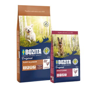 BOZITA Dog Puppy&Junior 12kg + BOZITA Original Adult Classic 3kg GRATIS