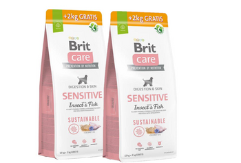 BRIT CARE Sustainable Sensitive Insect & Fish 2x12kg+2kg