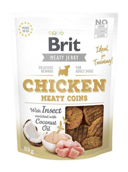 BRIT Jerky Snack Chicken Meaty Coins s hmyzom 80g