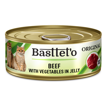 Basttet'o Original Beef Vegetable Jelly pre mačky 85g (plechovka)