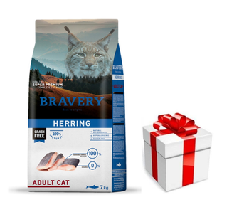 Bravery Cat Adult Herring (Sleď) 7kg + prekvapenie pre mačku ZDARMA