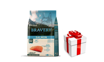 Bravery Grain Free Adult Medium Large Salmon 12kg + prekvapenie pre vášho psa ZDARMA