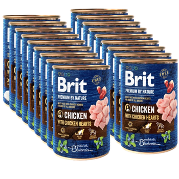 Brit Premium by Nature Kuracie mäso s kuracími srdiečkami 18x400g