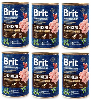 Brit Premium by Nature Kuracie mäso s kuracími srdiečkami 6x400g