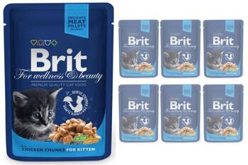 Brit cat Kitten kapsičky s kuracími kúskami v omáčke 12x100 g