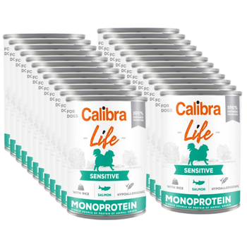 CALIBRA Dog Life Sensitive Salmon with rice 24x400g