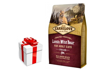 CARNILOVE Cat Lamb & Wild Boar Sterilised 6kg + prekvapenie pre mačku GRATIS