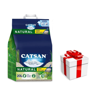 CATSAN Natural 20l - hrudkujúca podstielka pre mačky + prekvapenie pre mačku ZDARMA